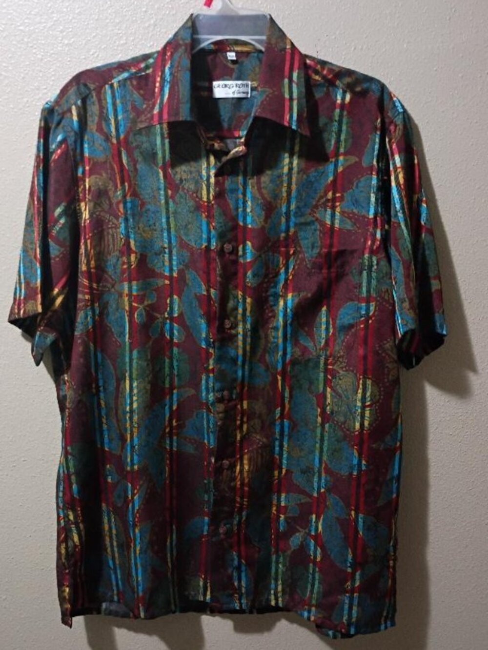 GEORGE ROTH of Germany floral design men's shirt - M